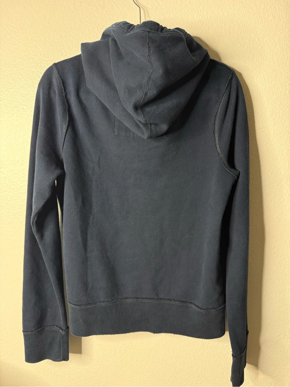 Hollister Navy Button-Neck Hoodie Y2K Oversized Small